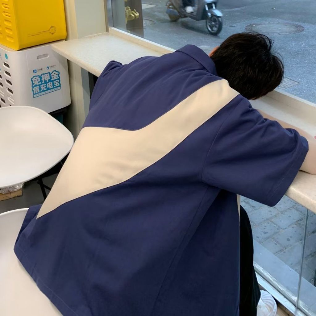 Áo Sơ Mi Ngắn Tay Dáng Rộng Thời Trang Mùa Hè Hàn Quốc Dành Cho Nam