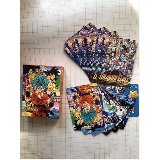 Hộp 54 Thẻ bài 7 viên ngọc rồng Dragon Ball có đầy đủ nhân vật Songoku,songohan,ca-đíc,fire