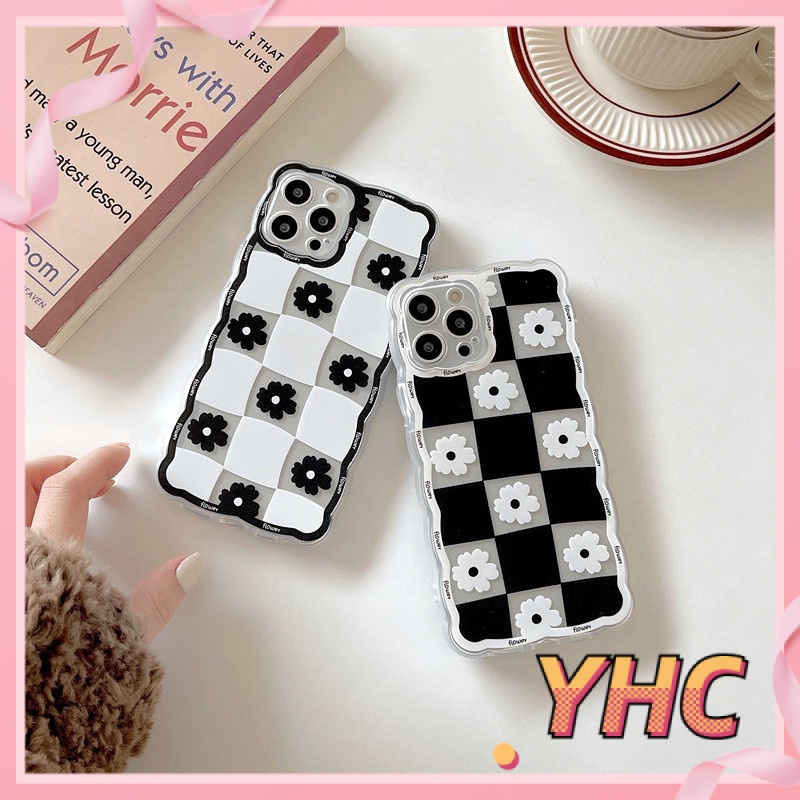 Ốp Điện Thoại Họa Tiết Kẻ Ô Trắng Đen Cho Iphone6 6splus 7 7plus 8plus XR x xs 12 11 pro max plus 13 promax-1022