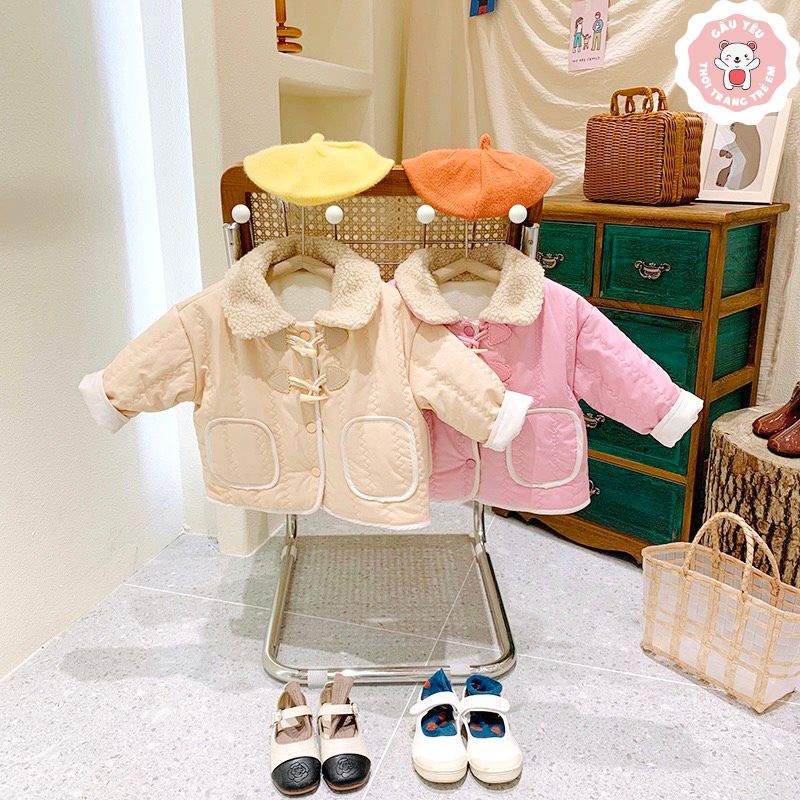 Áo khoác cho bé trai, bé gái trần bông siêu ấm kiểu dáng Hàn Quốc lót nỉ siêu ấm Gấu Yêu Shop