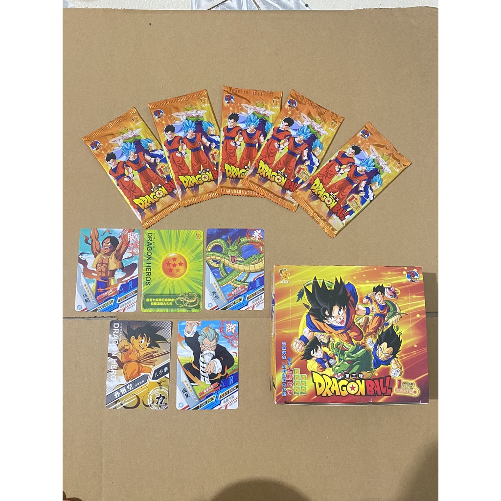 5 Mẫu Set 5 Ảnh Thẻ Nhân Phẩm Dragon Ball Pack Card In Hình Nhân Vật Anime - 7 Viên Ngọc Rồng