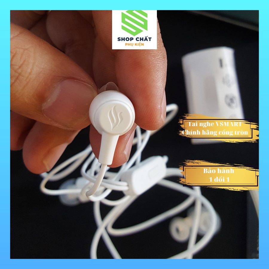 Tai nghe điện thoại vsmart,tai nghe có dây chính hãng vsmart dâydài 1.2m có mic chân tròn 3.5 PHỤ KIỆN SHOP CHẤT