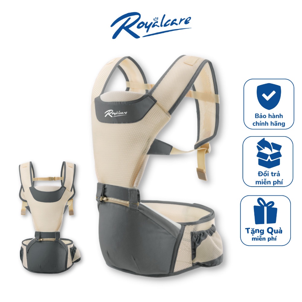 Địu em bé 4 tư thế có bệ ngồi, lưới siêu thoáng Air mesh - trẻ 3 tháng tới 36 tháng Royalcare 906