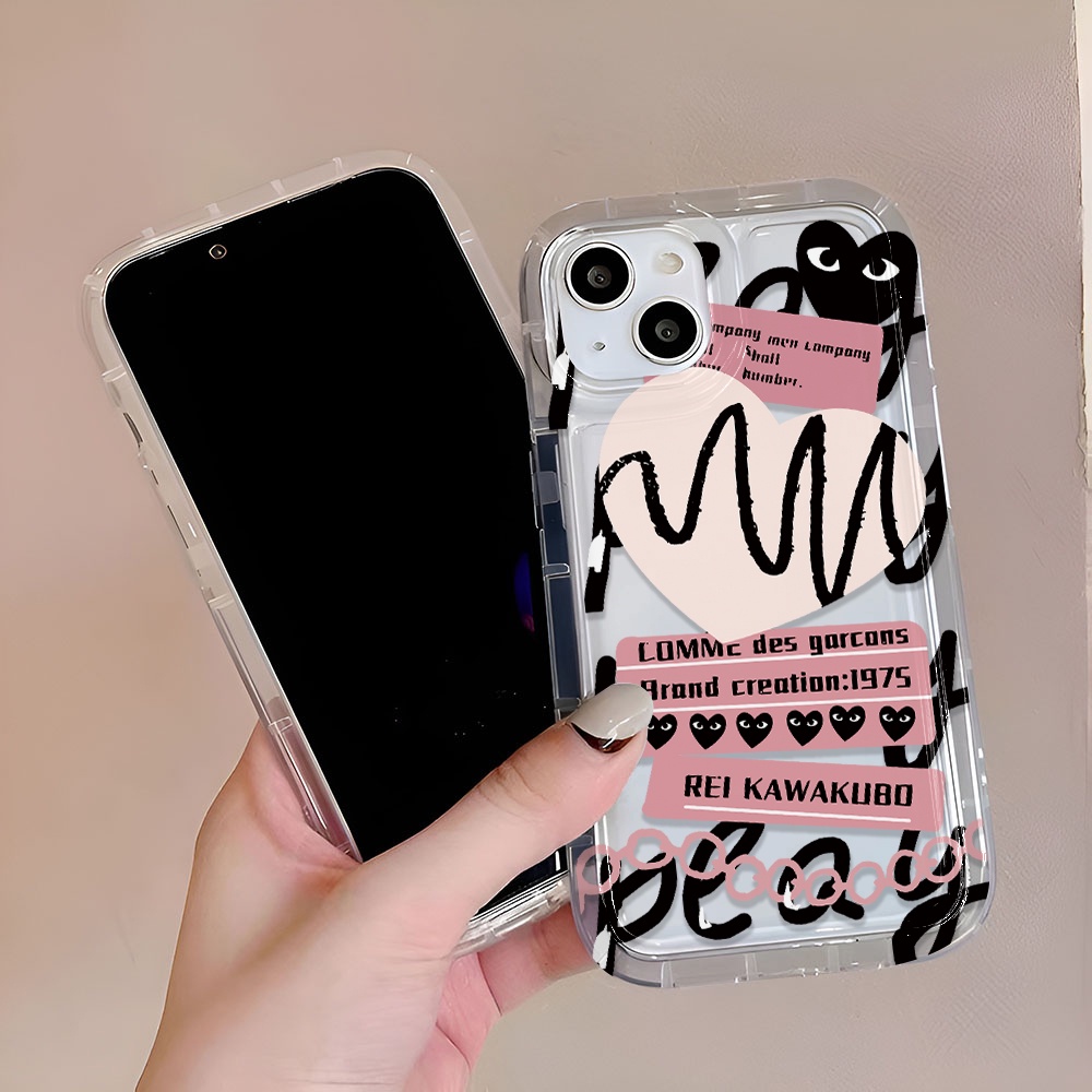 Ốp Điện Thoại Trong Suốt In Hình Trái Tim Cho iphone 14promax 11 13 12 7Plus X XS Max