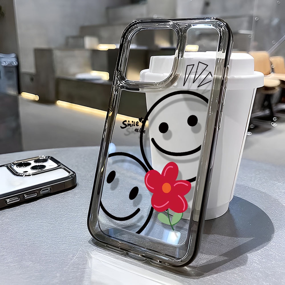 Ốp Điện Thoại Trong Suốt Hình Mặt Cười Cho iphone 14ProMax 13 11 12 7Plus X XR XS Max