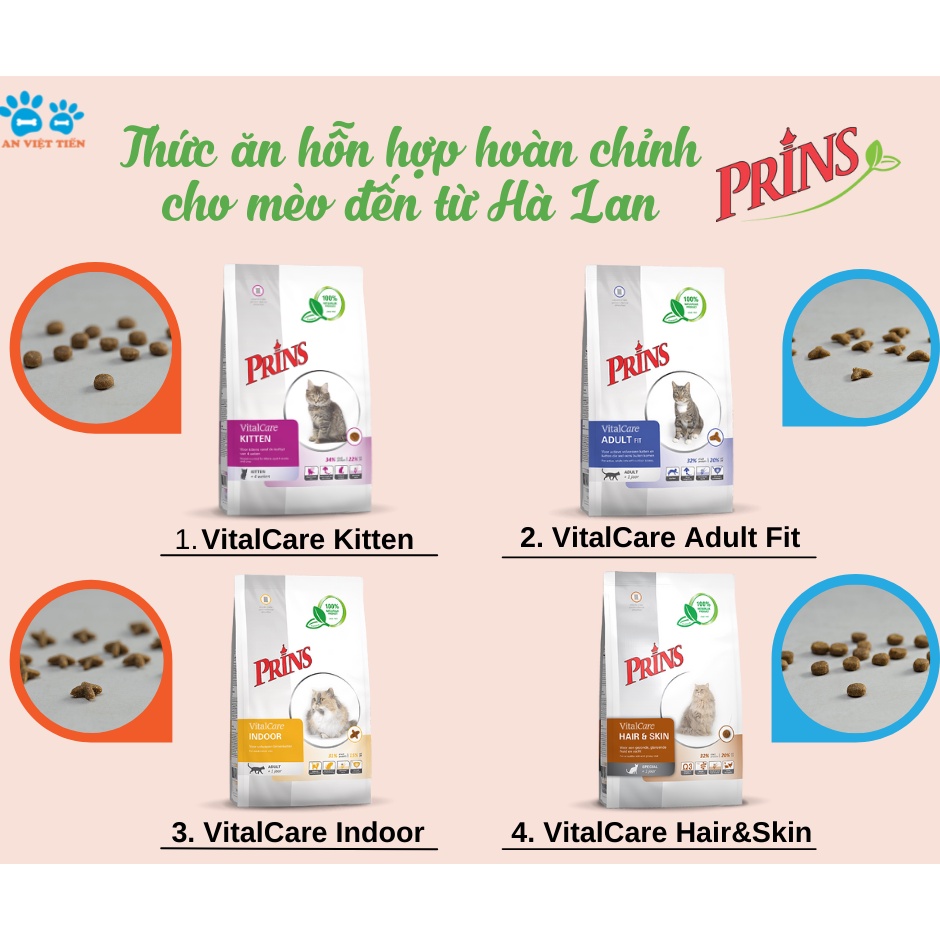 [GIÁ THANH LÝ] Hạt PRINS KITTEN Vital Care Gìau OMega3┃Hỗn Hợp Hoàn Chỉnh Cho Mèo Con Túi Ép PA 1KG