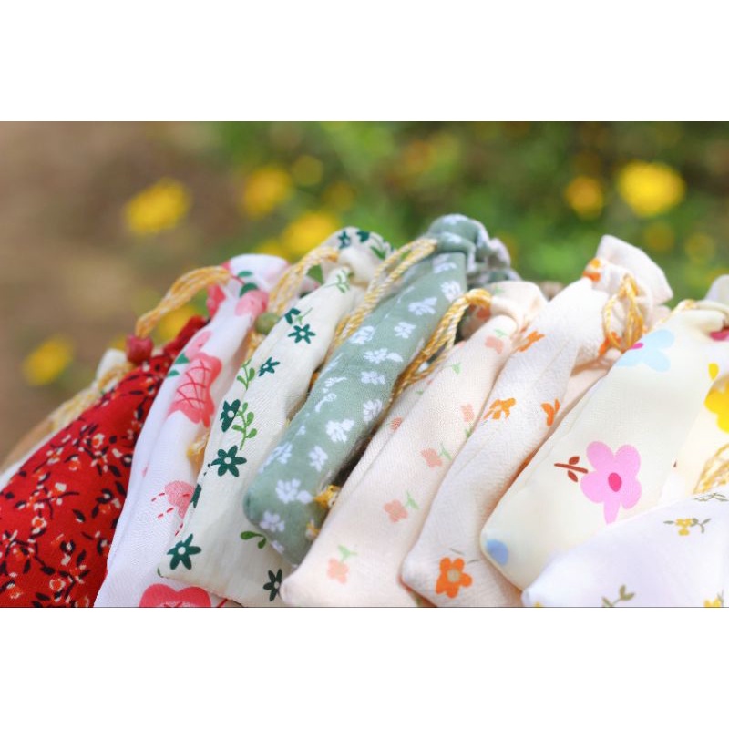 Túi rút vải Hoa Hoè nhỏ xinh size 15cm