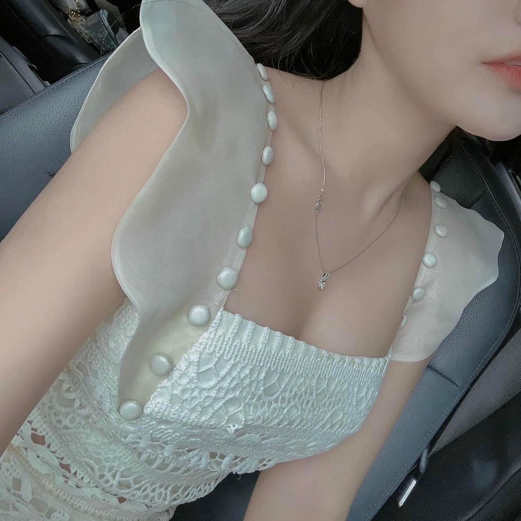 ĐẦM REN KEM BODY TAY TIÊN PHỐI NÚT VOAN