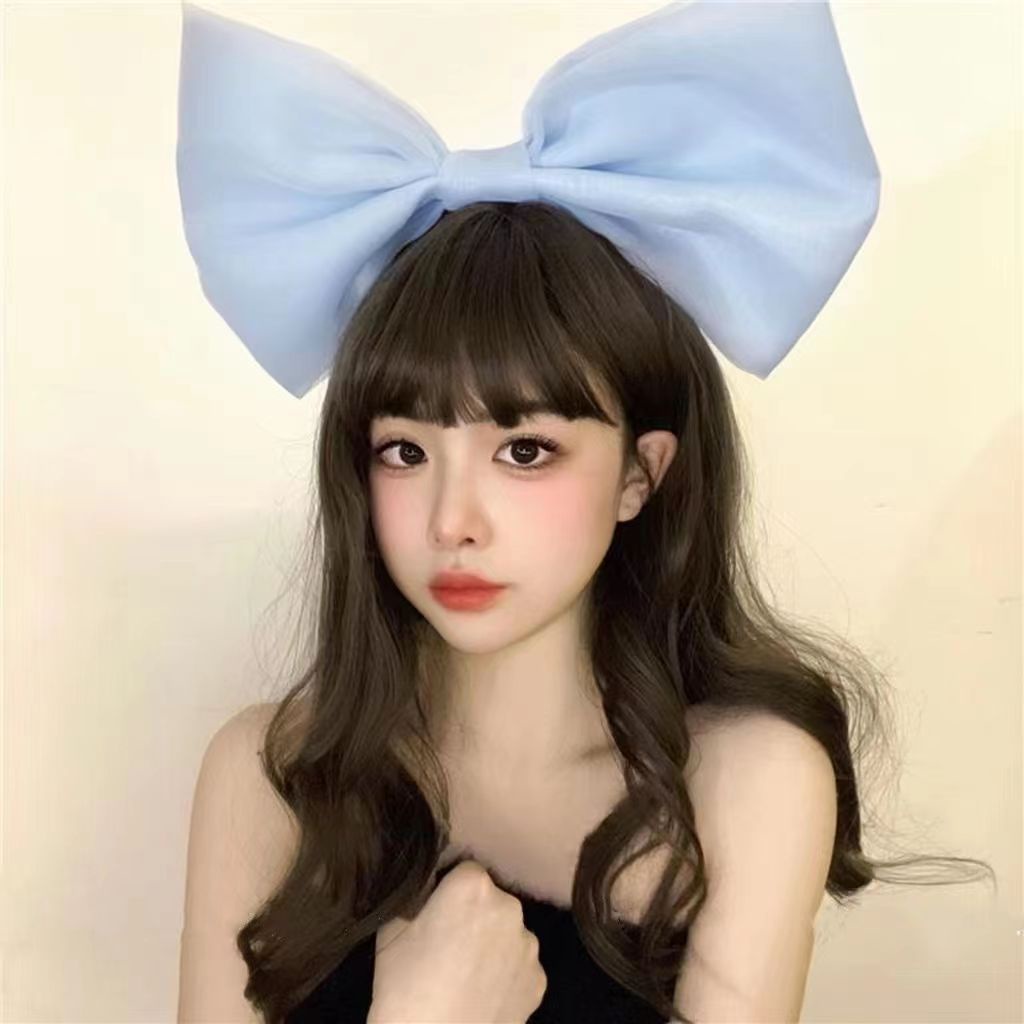 Băng Đô Vải Lưới Thắt Nơ Lớn Thời Trang Hàn Quốc Cho Nữ