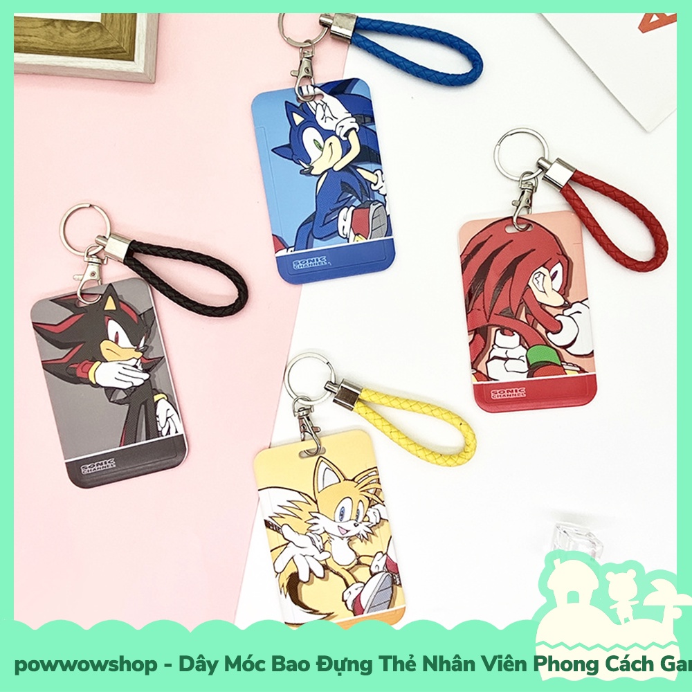 [Sẵn VN - Hỏa Tốc] Dây Móc Bao Đựng Thẻ Nhân Viên Nhựa PC Mẫu Nhân Vật Hoạt Hình Game Sonic