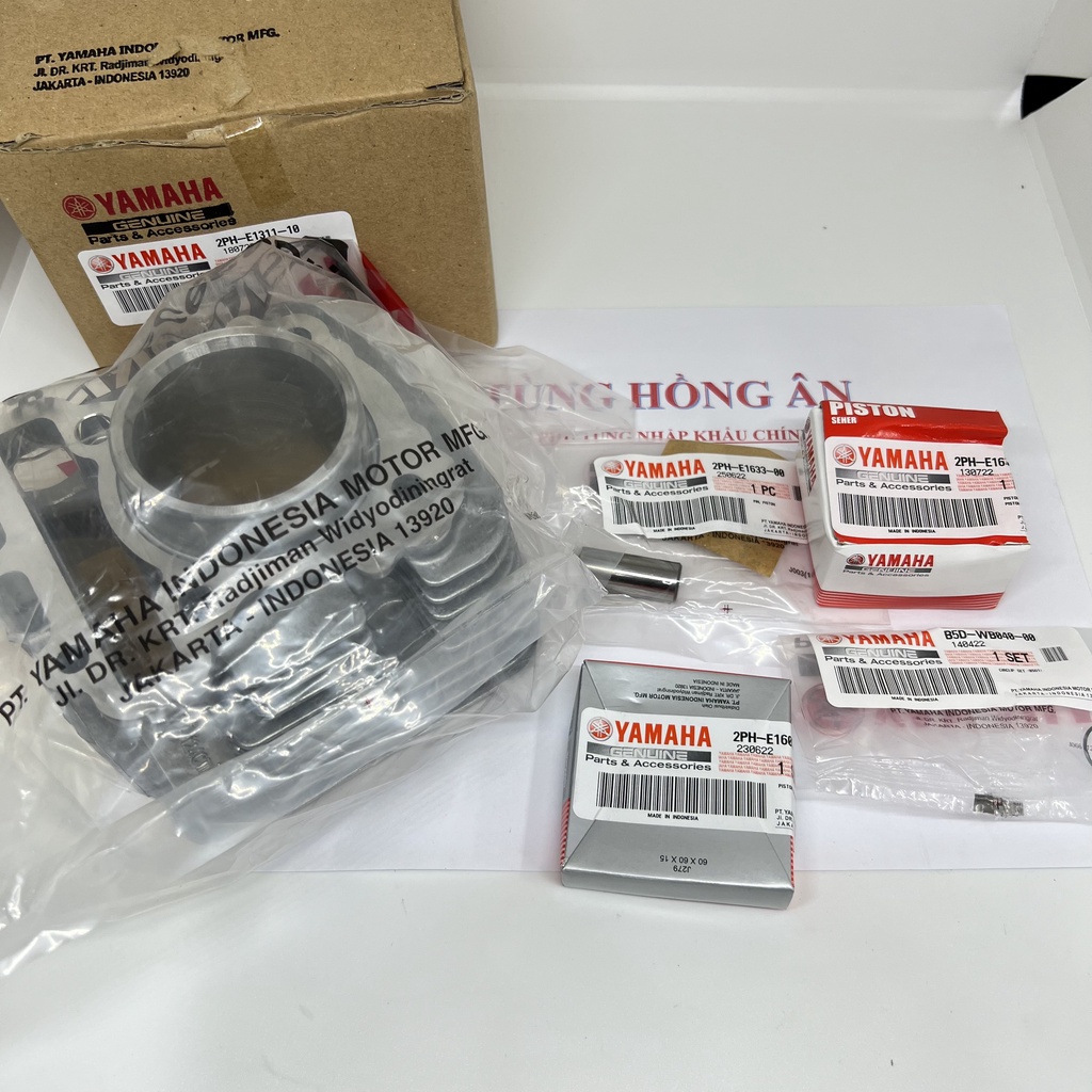 Bộ nòng (Lòng) piston bạc Janus, Noza Grander, Acruzo - B5D nhập khẩu chính hãng Yamaha Indonesia - PT HỒNG ÂN