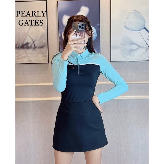 Set váy áo golf nữ - Áo golf dài tay PG 2022 - chất liệu lụa băng mềm mại mát và co giãn 4 chiều