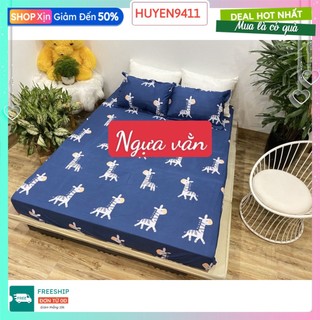 Bộ ga gối 4 món có kèm vỏ gối ôm,vải cotton poly