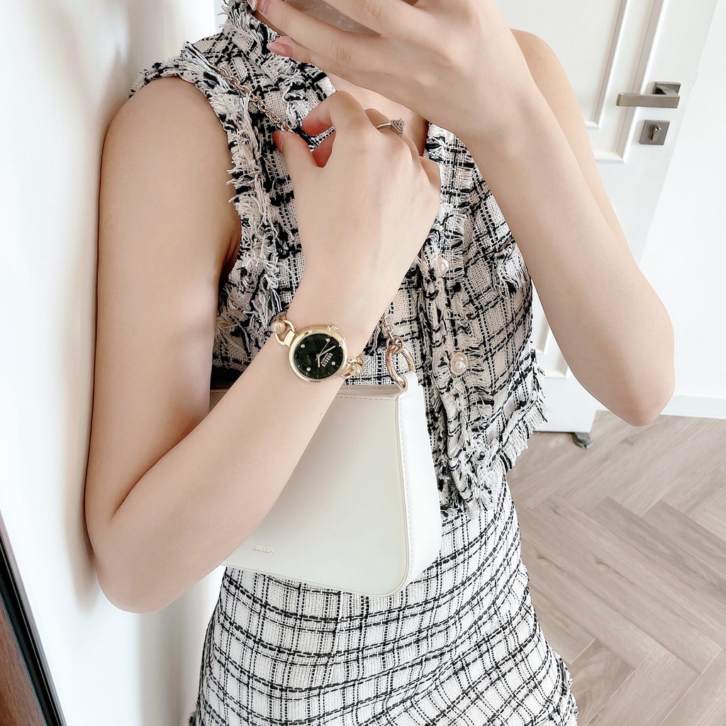 Đồng hồ nữ dây thép Versus By Versace Roslyn Black Dial