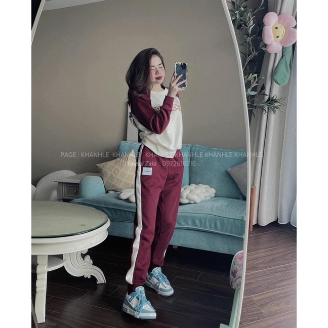 BỘ NỈ PHỐI TAY 2 MÀU JISANDER CỰC XINH