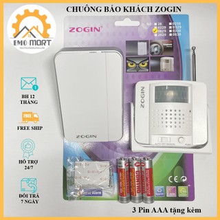 ⚡️𝗕𝗛 𝟭𝟮 𝗧𝗛𝗔́𝗡𝗚⚡️ chuông báo khách zogin ⚡️kết nối không dây - tặng kèm 3 pin aa - cảm biến hồng ngoại ổn định chính xác