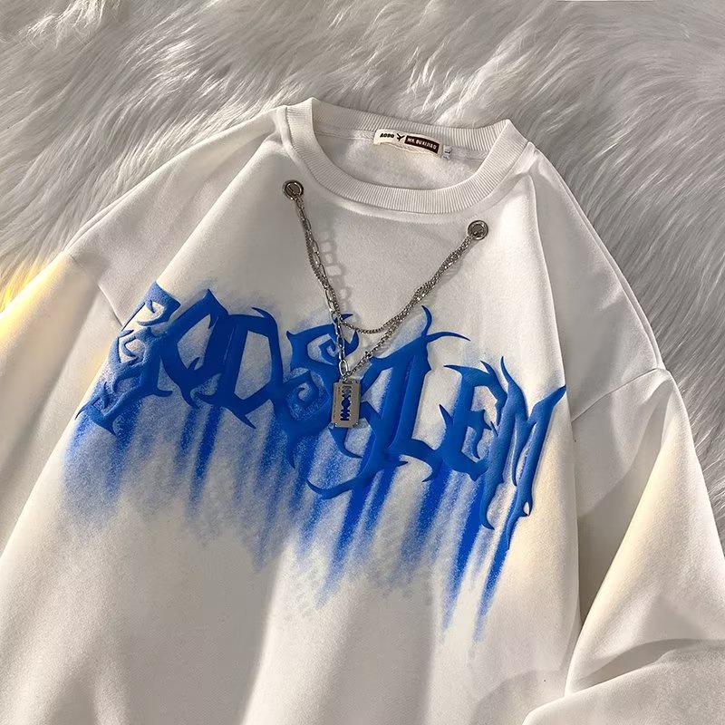 Áo sweater Hiphop Đường Phố Cao In Hoa Đào Có Vòng cổ Phiên Bản Hàn Quốc Thời Trang Mùa Thu Cho Nam 8xl Tăng Kích Thước