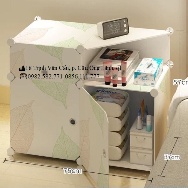 Tủ đầu giường 4 ngăn siêu HOT. Tủ nhựa coa 2 Ô TO+ 1 Ô GIÀY VÀ 1 KỆ GÓC ĐỂ ĐỒ ĐA NĂNG