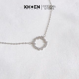 Vòng cổ tròn đá zircon xi bạc 925 - Khoen Store