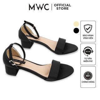 Giày mwc 3957 - giày sandal cao gót đế vuông 3cm quai ngang siêu hot