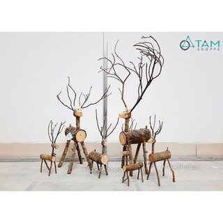 Mô hình tuần lộc gỗ cành cây cỡ lớn X-TLBIG-02