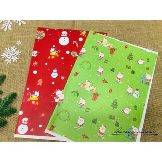 Set 2 giấy gói quà Giáng Sinh