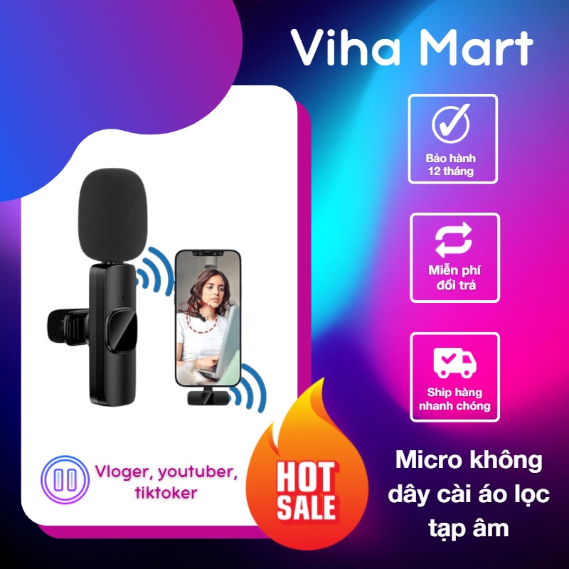 Micro Không Dây Cài Áo Lọc Tạp Âm