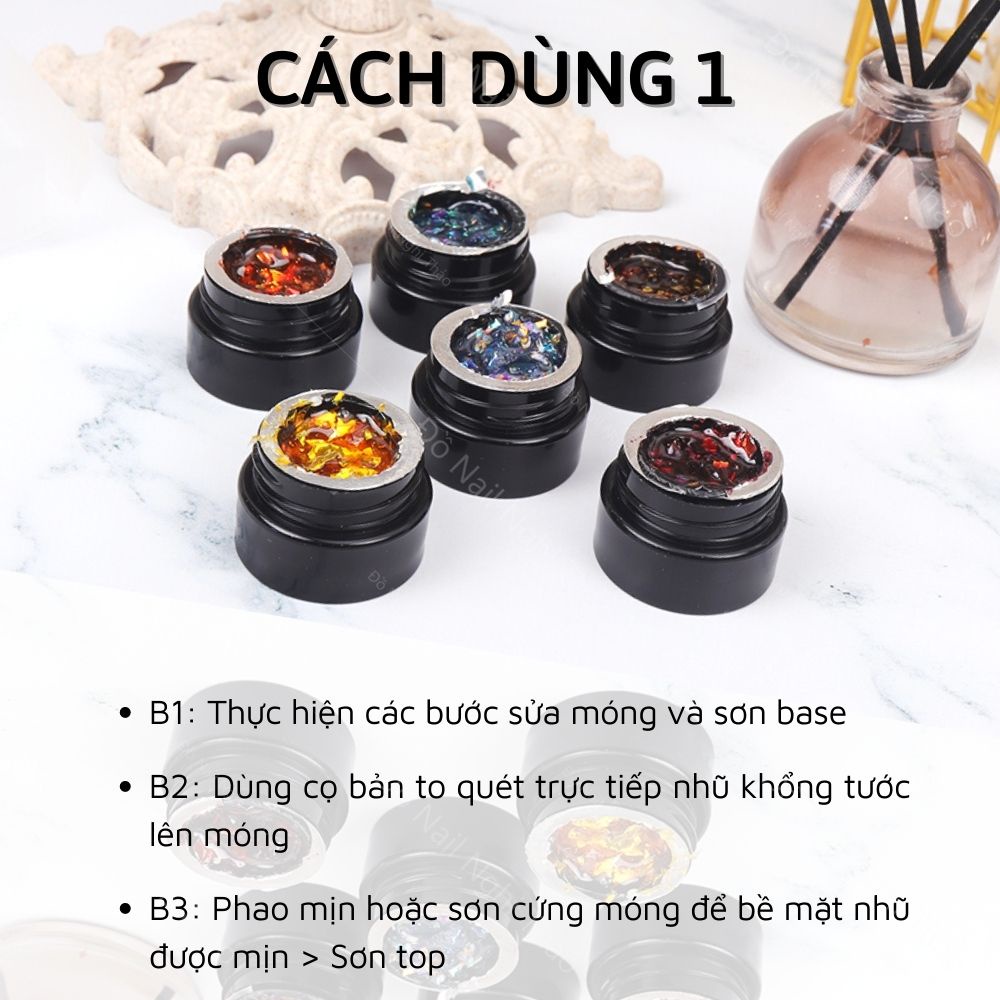 Gel nhũ khổng tước nail huaxi NGHI THẢO set 6 màu