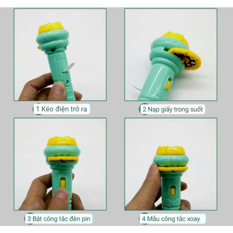 Đèn pin chiếu hình ngộ nghĩnh cho bé đồ chơi trẻ em
