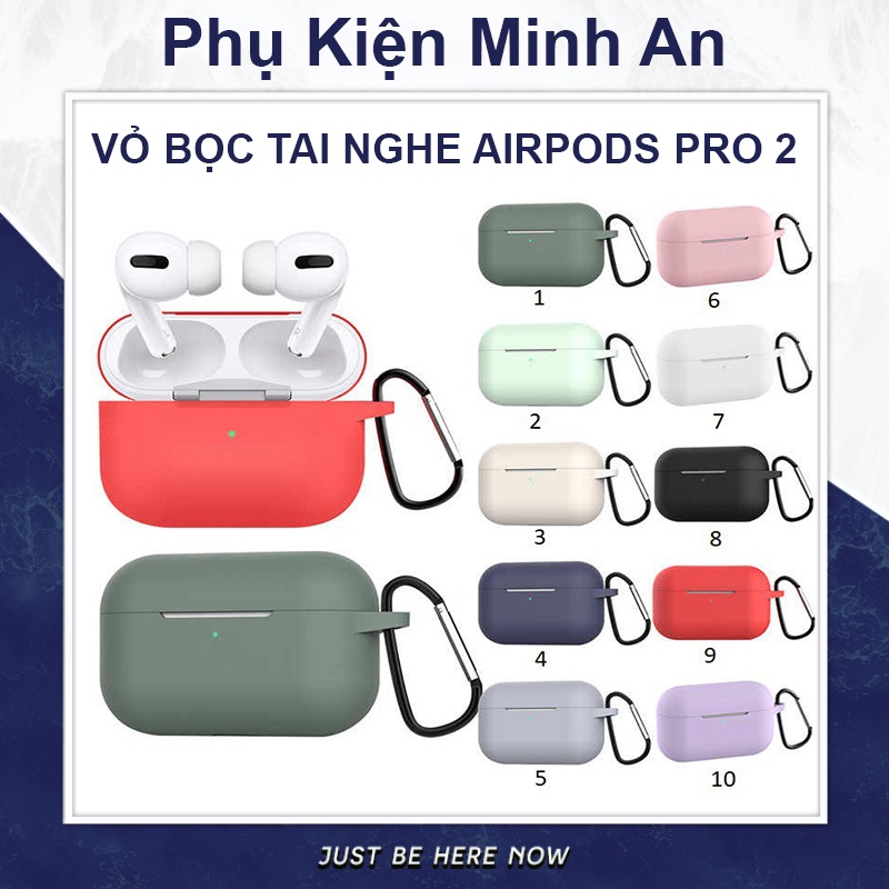 Vỏ Bọc Tai Nghe AirPods Pro 2 Case Silicon Dẻo Ốp Bảo Vệ Kèm Móc Khóa (Loại Tốt Dày 2mm) - Minh An Saigon