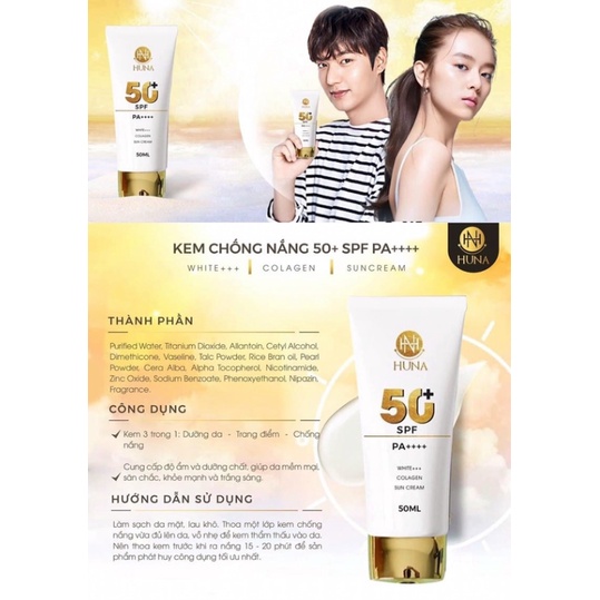 Kem chống nắng 50+ SPF PA++++ | WHITE+ | COLAGEN | SUNCREAM 50ml