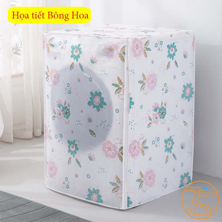 Áo trùm máy giặt, máy sấy chất liệu PEVA kèm họa tiết cho cửa ngang và cửa trên với dòng từ 7-12kg