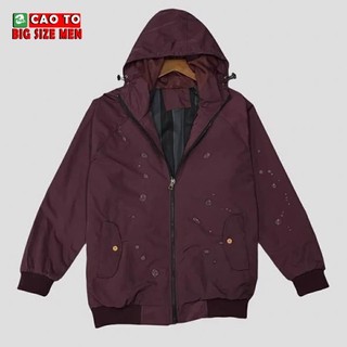 Áo khoác big size nam mũ trùm Đỏ Mận Booc Đô Bomber Plum 80kg đến 150kg - Áo Khoác Nam Big Size 5XL 6XL 7XL 8XL 9XL 10XL
