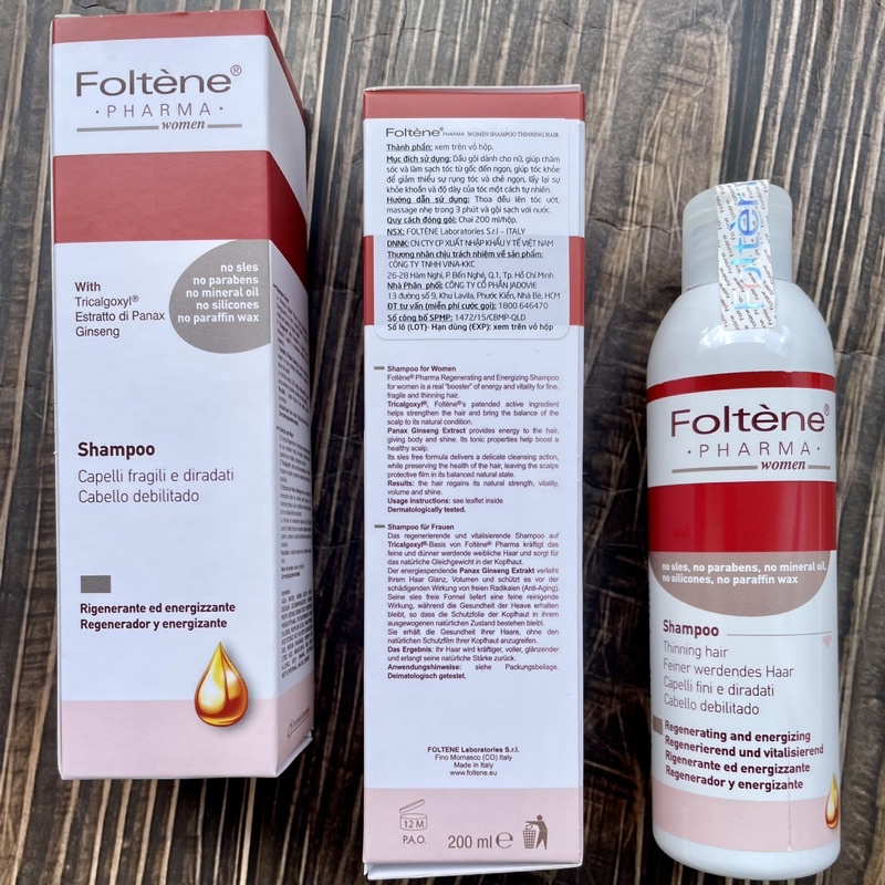 Dầu gội Foltene shampoo 200ml dành cho nữ