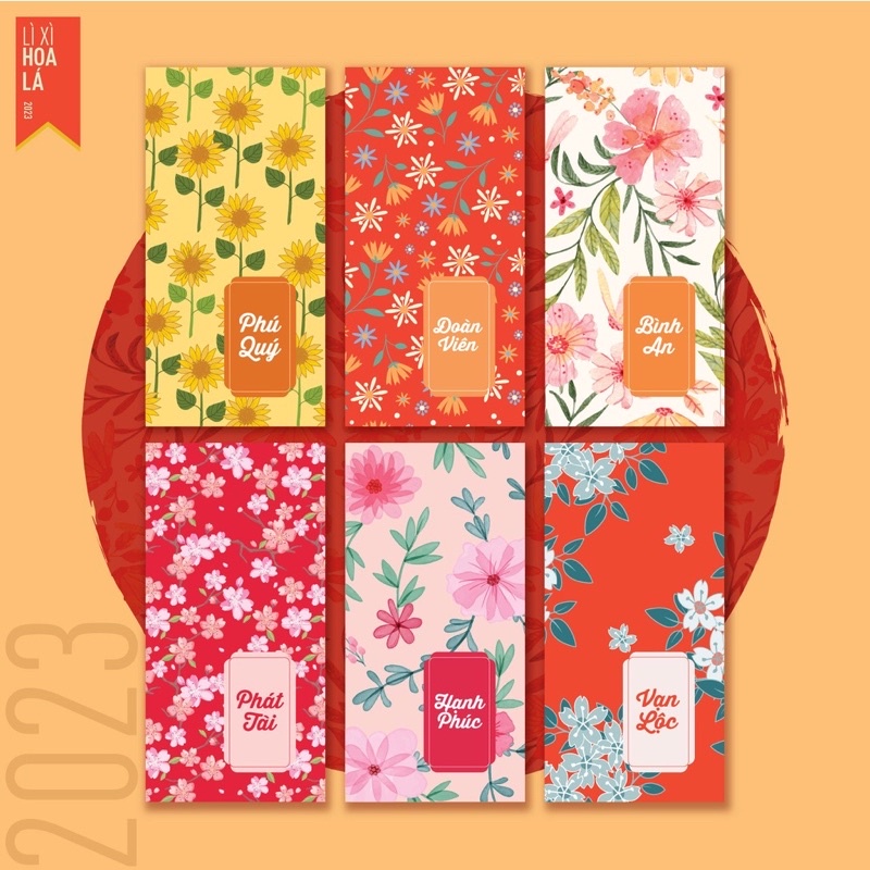 Set 6 lì xì lời chúc Tết