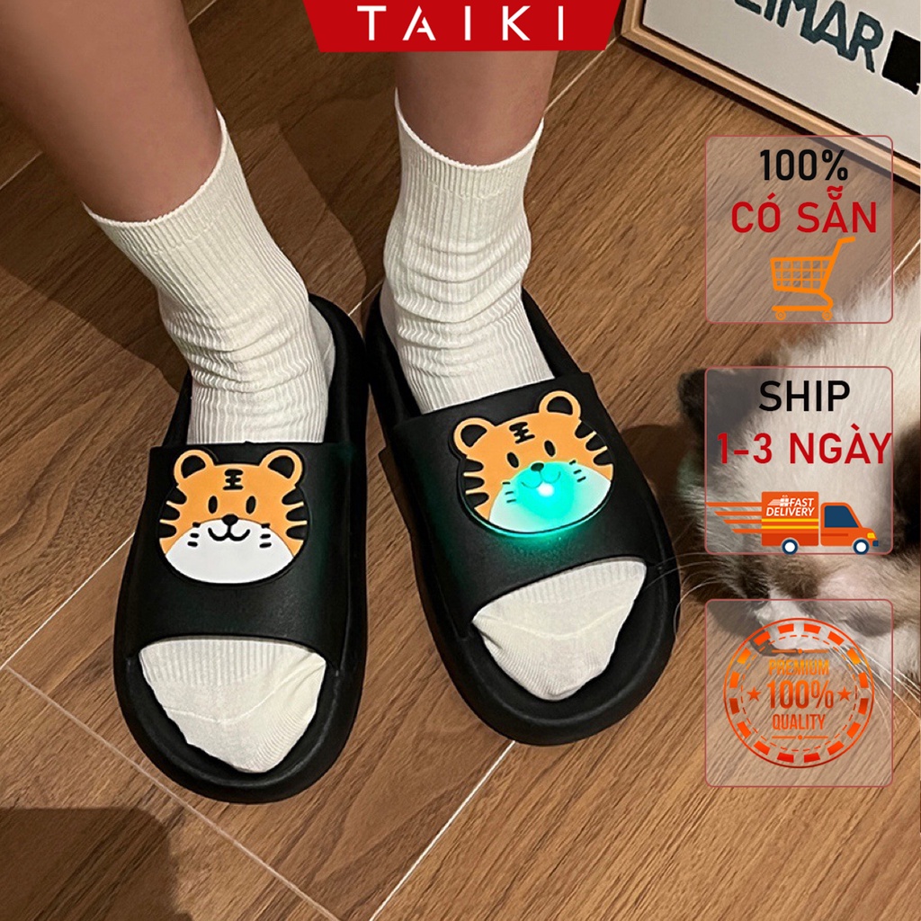 Dép Có Đèn Led Phát Sáng nam nữ TAIKI, Dép Lê chất liệu cao su non không  mùi, chống trơn trượt