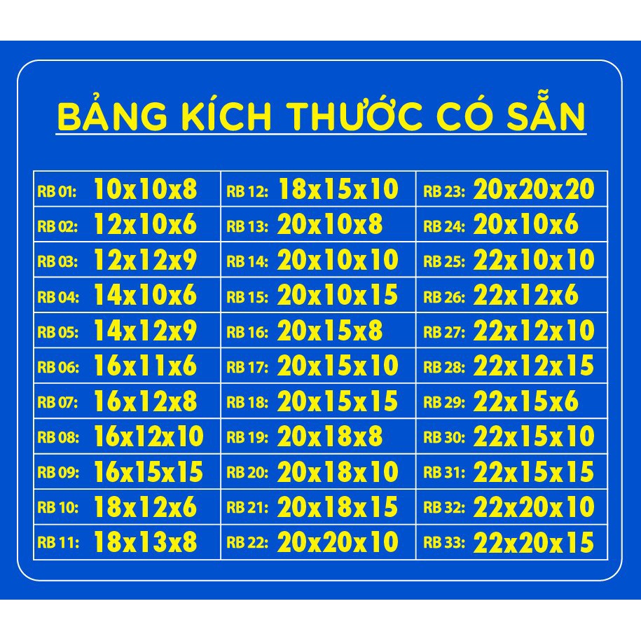 Thùng carton size 15x10x10 cm , hộp đóng hàng.