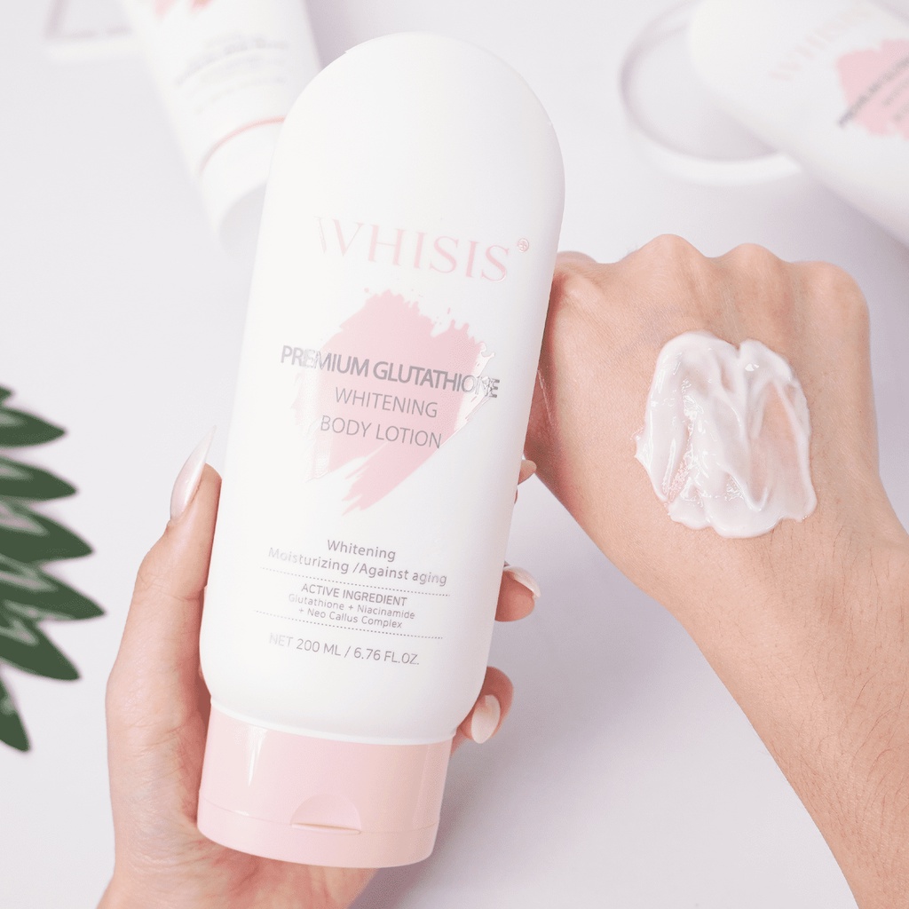 Kem Dưỡng Ẩm Trắng Da Body Đêm WHISIS Premium Glutathione Whitening Body Lotion Kích Trắng Chuyên Sâu, Tế Bào Gốc 200ml