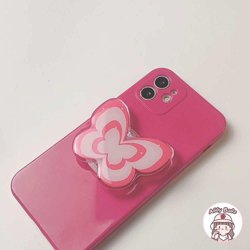 Ốp Điện Thoại TPU Mềm Chống Sốc Họa Tiết Bướm Màu Hồng Gradient Phong Cách Hàn Quốc Cho IPhone 11 7Plus 13 12 11 Pro Max
