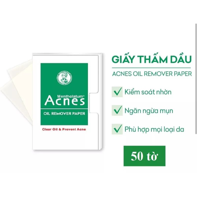 Giấy thấm dầu acnes mẫu mới 100 tờ/gói