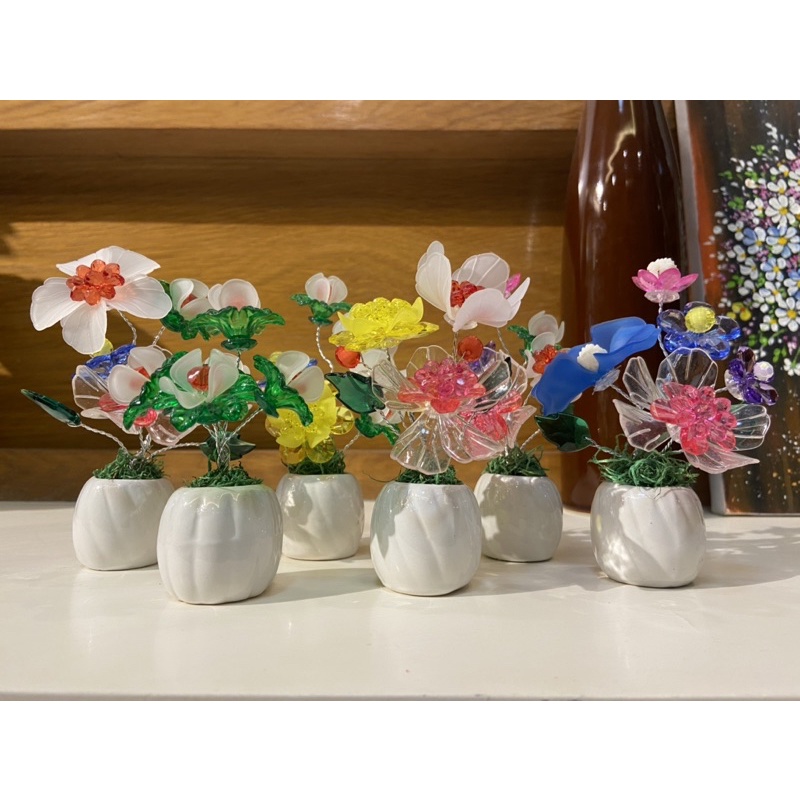 Chậu hoa pha lê mini - cao 15cm - Trang trí - Làm quà tặng dễ thương