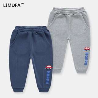 LJMOFA KIDS Tại chỗ trẻ em 2-9 tuổi phim hoạt hình quần mùa thu phiên bản hàn quốc giải trí phong cách lỏng lòe thắt lưng chân quần áo trẻ em thể thao bảo vệ