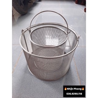 Rổ inox lưới nhỏ - (ngâm lúa rút, gạo lức, ngũ cốc cho chiến kê)
