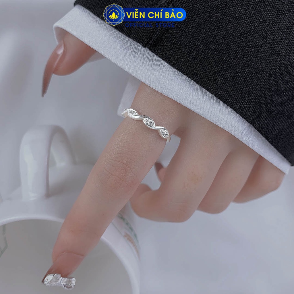 Nhẫn bạc nữ vô cực đính đá chất liệu bạc 925 thời trang phụ kiện trang sức Viễn Chí Bảo N400093