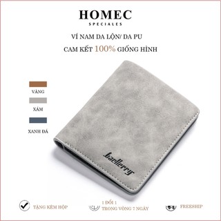 Ví nam cao cấp cầm tay HC 100 ví da lộn da bóp nam dáng đứng ngang thời trang – HOMEC