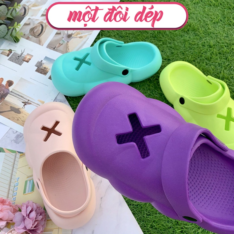 Dép Crocs Đế Bánh Mì Đi Trong Nhà Năng động Cá tính Phong cách ulzzang Hàn Quốc