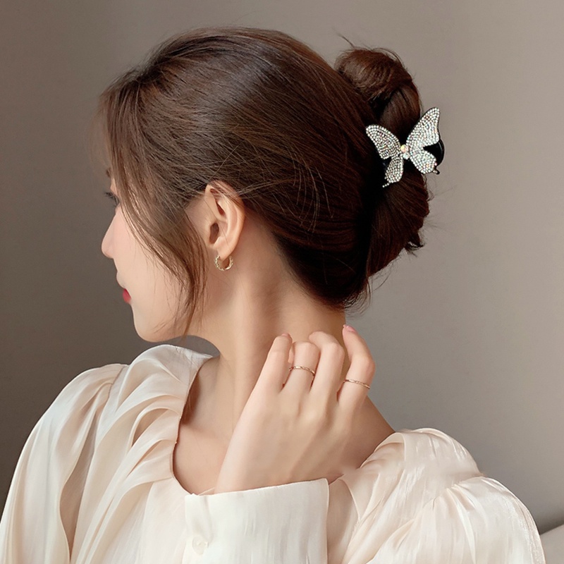 Haimeikang Kẹp tóchình bướm đính kim cương nhân tạo thời trang Hàn Quốc cho nữ