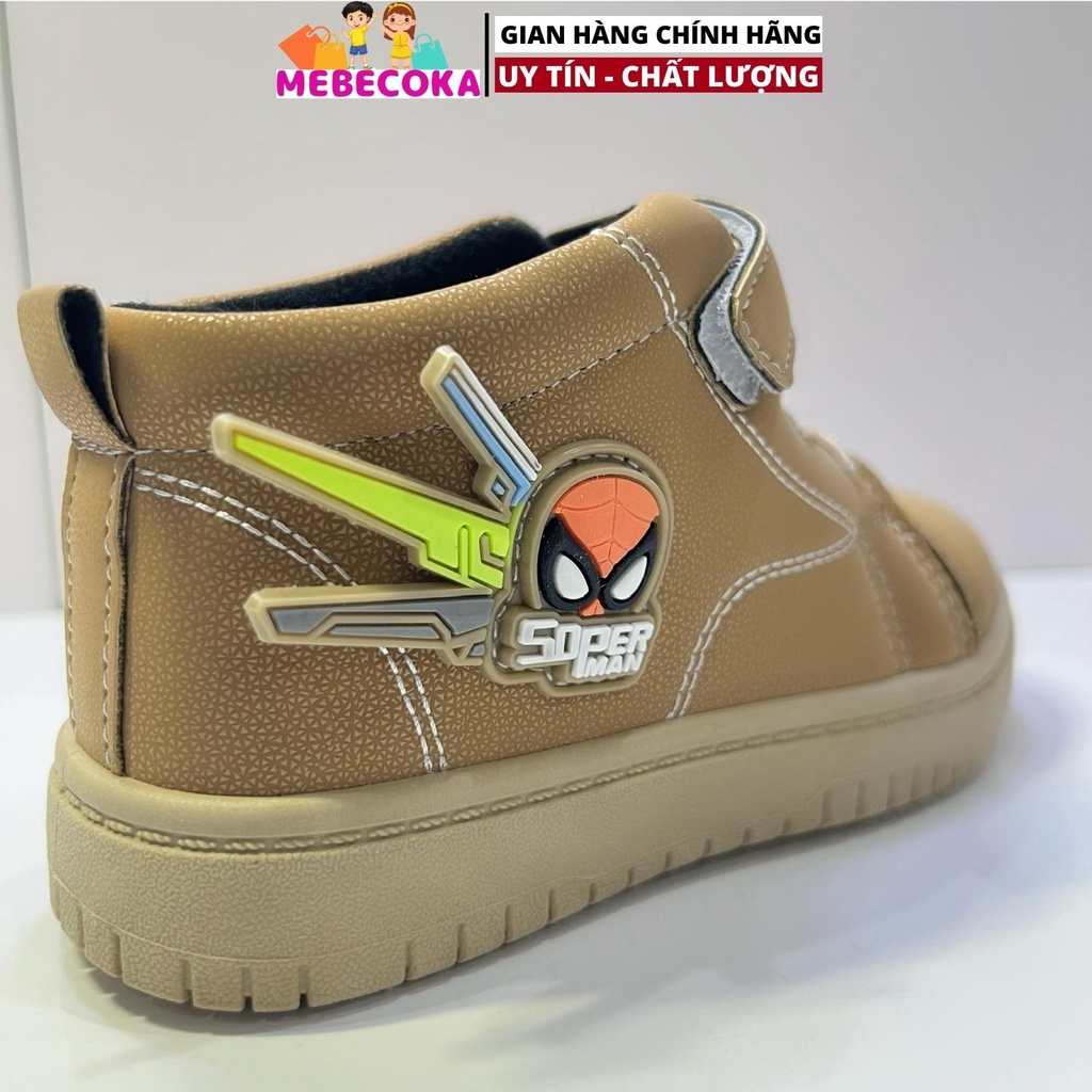 Giày bốt cao cổ cho bé - Bốt cao cổ quai dán cực chất phối 2 màu CÁ TÍNH đế êm mềm nhẹ phong cách Hàn Quốc