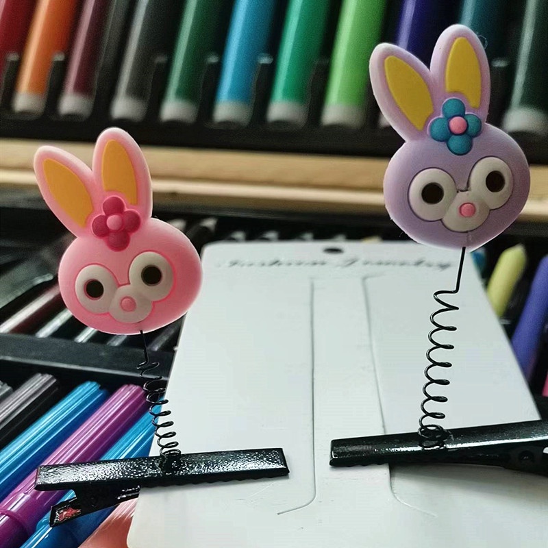 Set 10 Kẹp Tóc Lò Xo Bằng Cao Su Mềm Hình Hoạt Hình Dễ Thương Cho Bé Gái