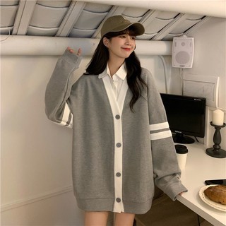 Áo khoác, áo cardigan phối 2 sọc chất len tăm cao cấp